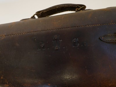 Lot 252 - Rifle / Shotgun hardcase and a leg of mutton leather shotgun case
