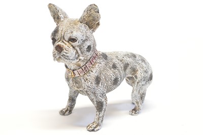 Lot 7 - Cold Painted Bronze Figure of a French Bulldog