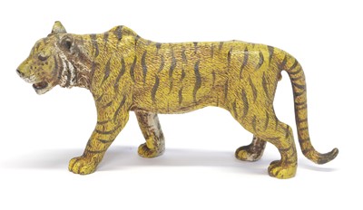 Lot 14 - Cold Painted Bronze Figure of a Prowling Tiger