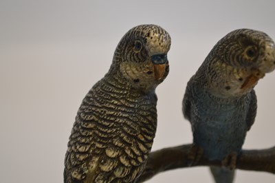 Lot 19 - Cold Painted Bronze model of Three Budgies on an Onyx Base