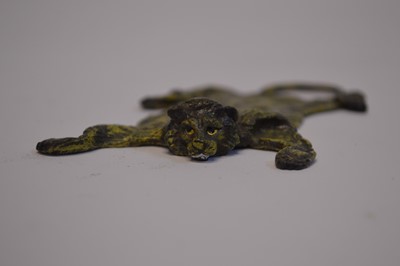 Lot 16 - Cold Painted Bronze Figure of a Lion Skin Rug