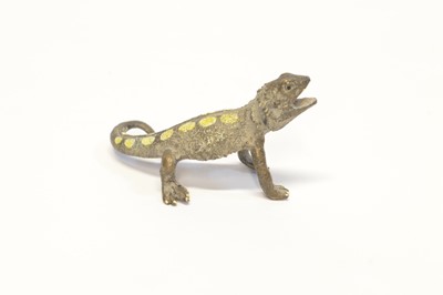 Lot 17 - Cold Painted Bronze Figure of a Lizard