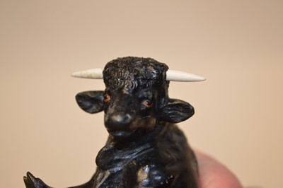 Lot 11 - Cold Painted Bronze Figure of a Bull