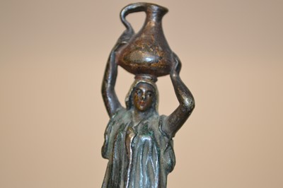 Lot 6 - Cold Painted Bronze Figure of a Woman with a Water Jug