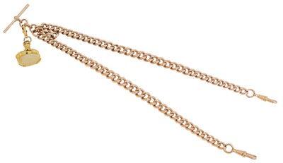 Lot 91 - A 9ct gold Albert chain