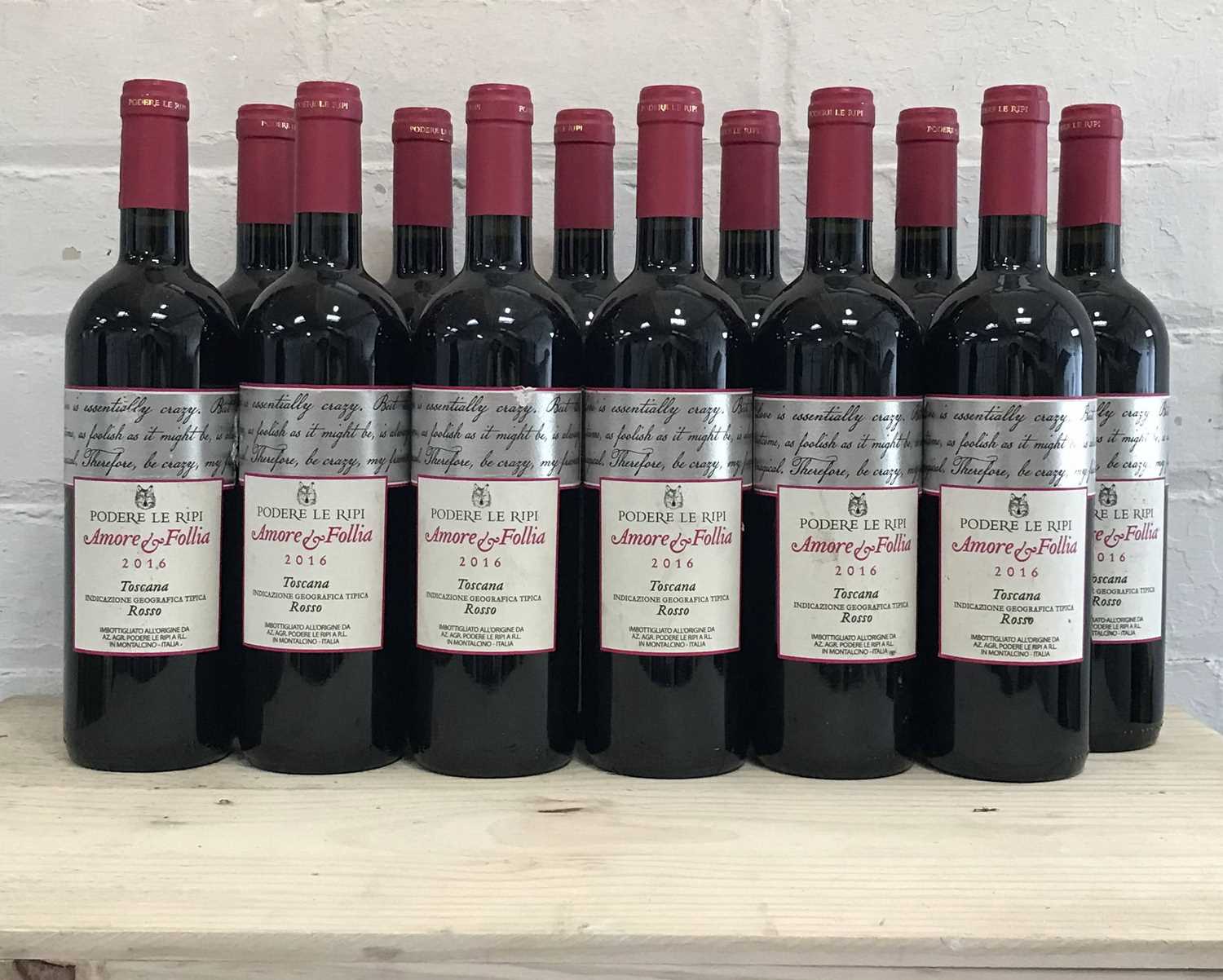 Lot 68 - 12 Bottles IGT Toscana Rosso Podere Le Ripi ‘Amore y Follia’ 2016