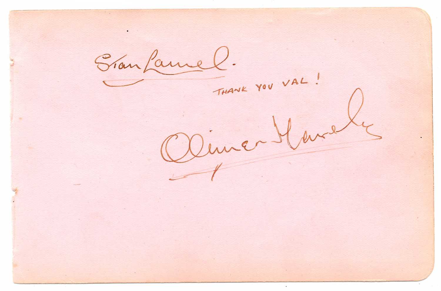 Lot 33 - Laurel and Hardy autographs
