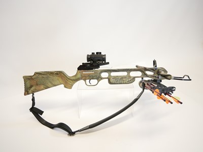 Lot 386 - Armex Jaguar crossbow, with red dot sight, bolts and carry case