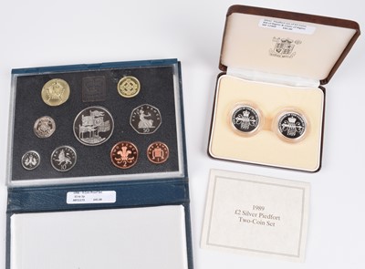 Lot 7 - Two modern Royal Mint silver proof and annual coin sets (2).