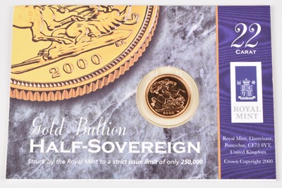 Lot 92 - 2000 Royal Mint, Bullion Half-Sovereign.