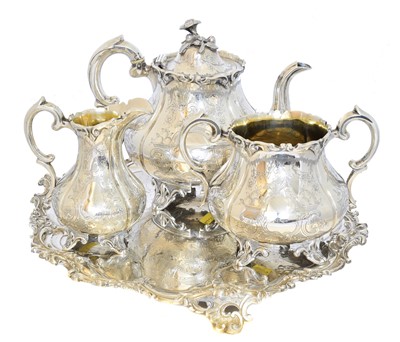 Lot 94 - A Victorian three piece silver tea set