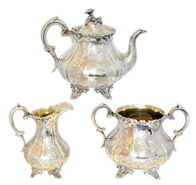 Lot 94 - A Victorian three piece silver tea set