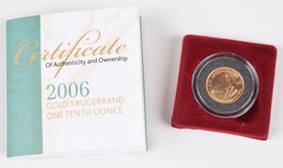 Lot 125 - South Africa, 1/10 Krugerrand, 2006, uncirculated.