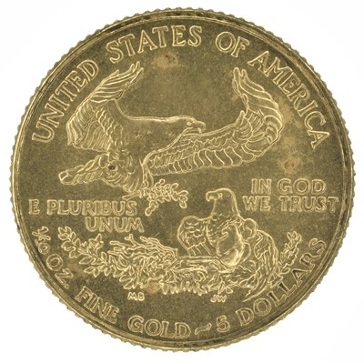 Lot 126 - United States of America, Five Dollars, Tenth Ounce Eagle, 1992 Saint Gaudens Philadelphia Mint.