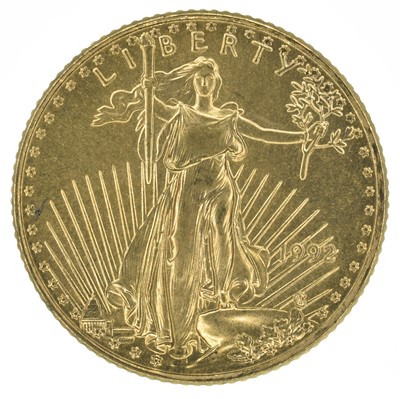 Lot 126 - United States of America, Five Dollars, Tenth Ounce Eagle, 1992 Saint Gaudens Philadelphia Mint.