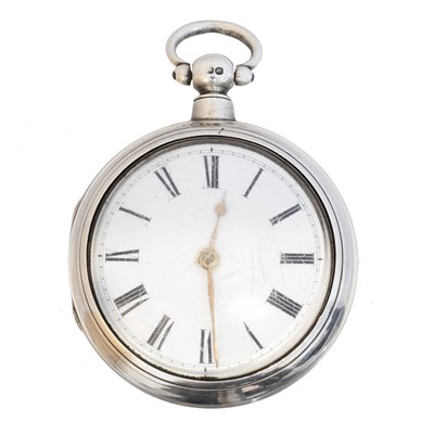 Lot 227 - A silver pair cased pocket watch by Rich Turnbull, Wooler