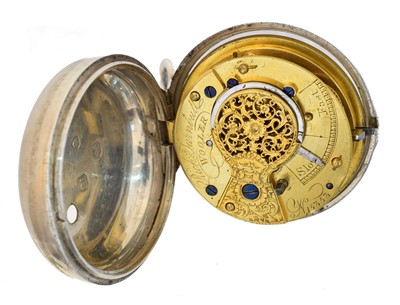 Lot 227 - A silver pair cased pocket watch by Rich Turnbull, Wooler
