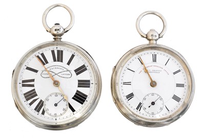 Lot 232 - Two silver open face pocket watches