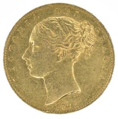 Lot 39 - Queen Victoria, Sovereign, 1872, Melbourne Mint.