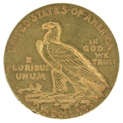 Lot 134 - United States of America, 2 1/2 Dollars, Indian Head Gold Coin, 1910.