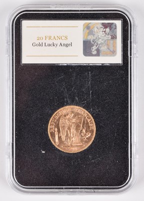 Lot 135 - 1893, 20 French Francs, Gold Lucky Angel (slabbed).