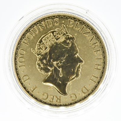 Lot 86 - Queen Elizabeth II, 2019 Gold Uncirculated 1oz Britannia, 100 Pounds.