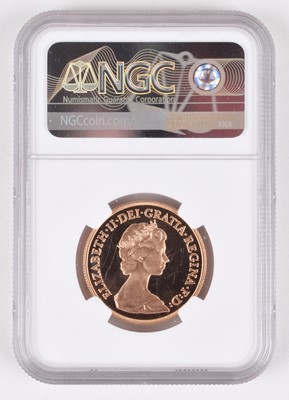 Lot 89 - Queen Elizabeth II, Proof Ultra Cameo Two Pounds, 1983, graded by NGC as PF69.