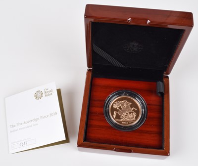 Lot 31 - 2018 Royal Mint, The Five-Sovereign Piece, Brilliant Uncirculated.