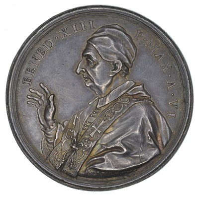 Lot 170 - Commemorative Vatican silver medal. Benedict XIII by Hamerani, 1729.