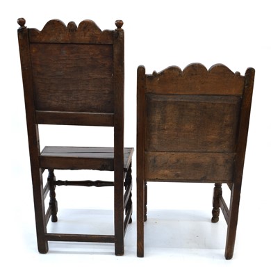 Lot 244 - 17th-century oak back stool
