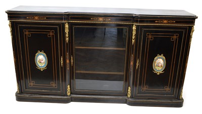 Lot 299 - Late 19th century ebonised side cabinet