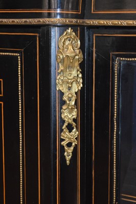 Lot 299 - Late 19th century ebonised side cabinet