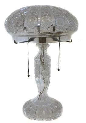 Lot 169 - Cut glass table lamp.