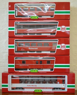 Lot 184 - Five boxed LGB G Scale rolling stock