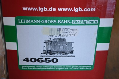 Lot 195 - LGB G Scale caboose and passenger car