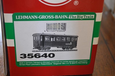 Lot 195 - LGB G Scale caboose and passenger car