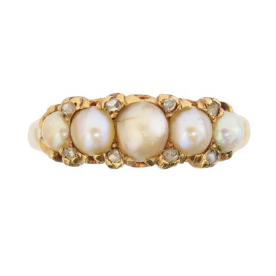 Lot 180 - A split pearl and diamond dress ring