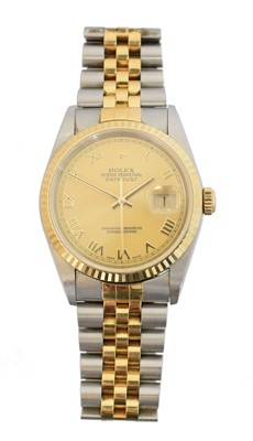 Lot 182 - A steel and gold Rolex Oyster Perpetual Datejust wristwatch