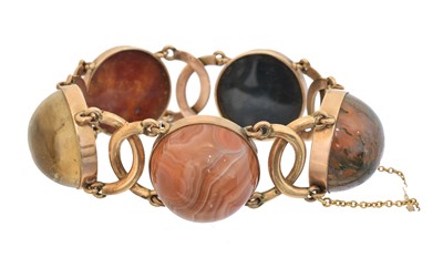 Lot 3 - A late Victorian Scottish hardstone bracelet