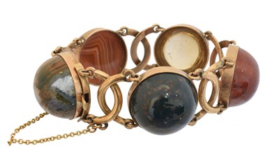Lot 3 - A late Victorian Scottish hardstone bracelet