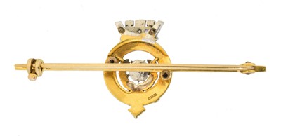 Lot 12 - A 9ct gold enamel and gem set sweetheart brooch by Garrard & Co.
