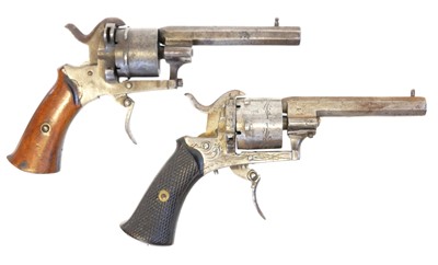 Lot 26 - Two Belgian pinfire revolvers