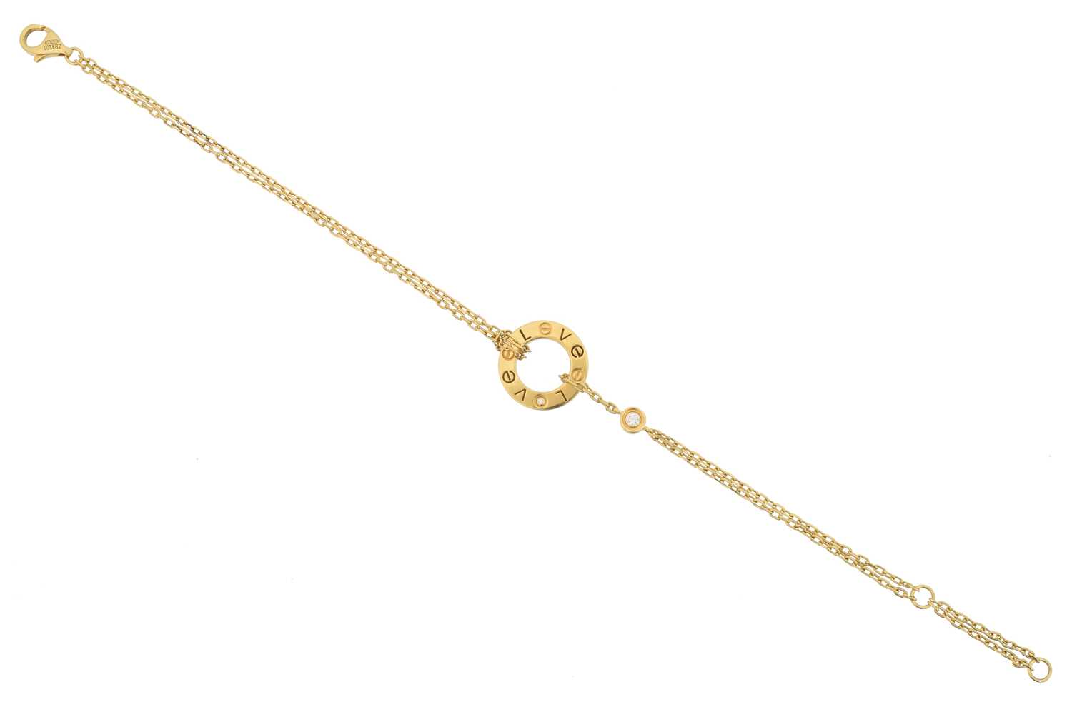 49 - An 18ct gold diamond 'Love' bracelet by Cartier,