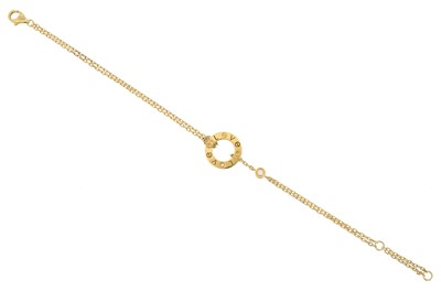 Lot 49 - An 18ct gold diamond 'Love' bracelet by Cartier