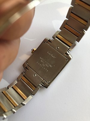 Lot 189 - A steel and gold Cartier Tank Francaise wristwatch