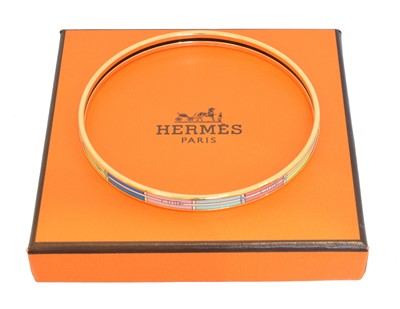 Lot 53 - A Hermès enamel bangle bracelet