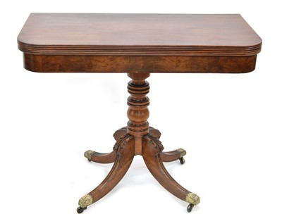 Lot 269 - William IV mahogany fold-over tea table
