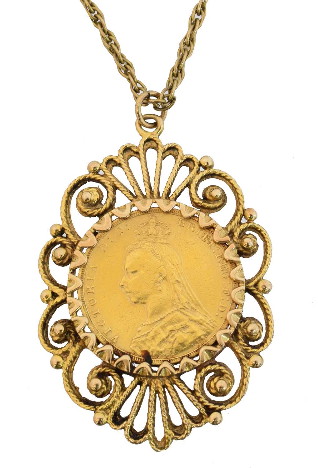 Lot 67 - A Victorian sovereign pendant