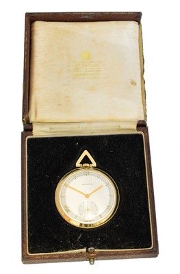 Lot 196 - A Garrard 9ct gold open face pocket watch