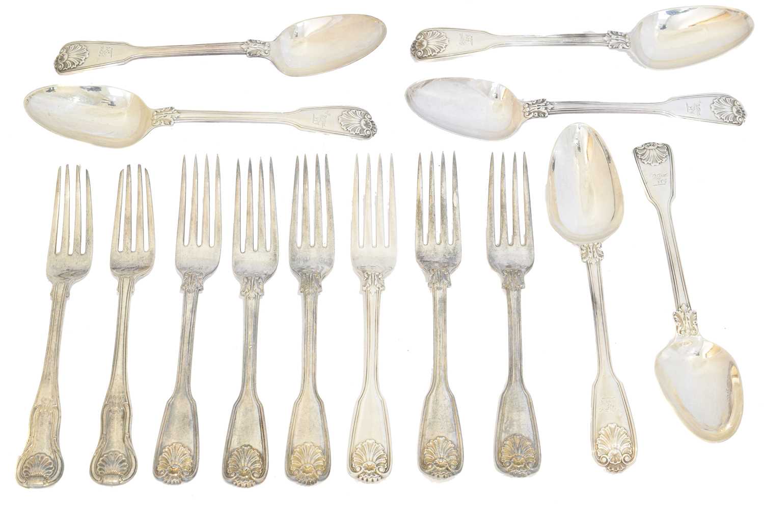 Lot 114 - A selection of George III and IV flatware